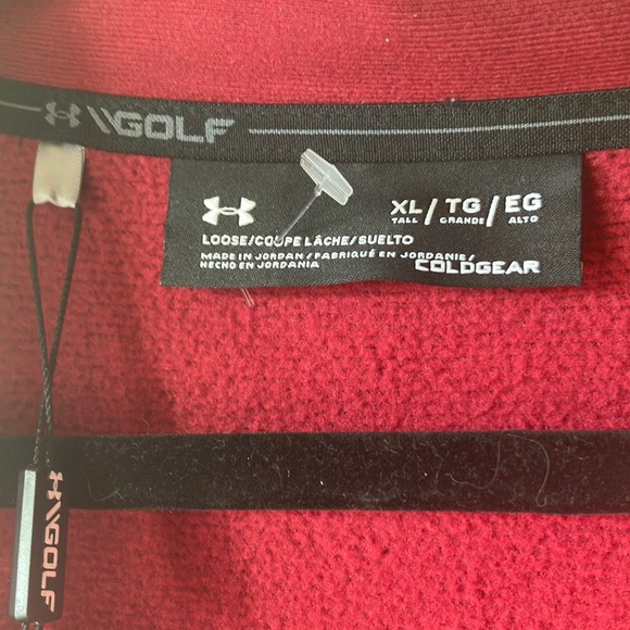 NWT Under Armour Storm Cold Gear Loose Fit ¼ Zip Burgundy Fleece Sweater mens XL - Picture 8 of 15